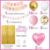 Pink Gold Birthday Decorations for Girls Happy Birthday Decorations