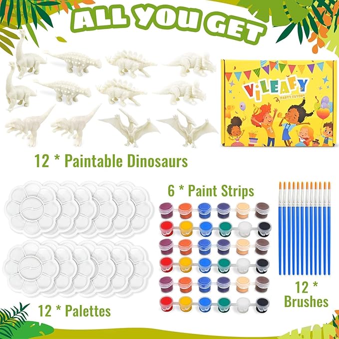 Dinosaur Toys for Kids 3 5 DIY Painting Art Crafts Includes 12 Dino