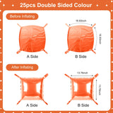 Orange Square Foil Balloons 25 Pcs Metallic Orange Balloons Wall