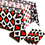 6 Pcs Casino Theme Party Decorations Poker Tablecloth Poker Plastic