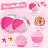 96 Pcs Pink Beach Ball Party Supplies Tableware Summer Pool Ball