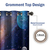 Jekeno Galaxy Planet Blackout Curtains Outer Space Universe Nebula