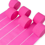 PartyWoo Crepe Paper Streamers 6 Rolls 492ft, Pack of Hot Pink Party