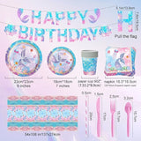 Mermaid Birthday Decorations Disposable Tableware Plates for Baby