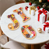 Nsoyos 3PCS Bamboo Christmas Decorations Letters Charcuterie Board