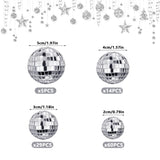 108 PCS Disco Ball Cake Ornaments Reflective Mirror Ball 70s Themed