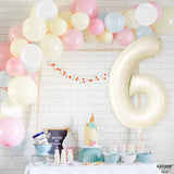 KatchOn, Cream Number 1 Balloons for 1st Birthday - Giant 40 Inch | On