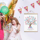 Pumpkin Baby Shower Gender Reveal Fingerprint Tree Canvas Guest