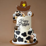Western Cowboy Cake Topper Brown Ball Cake Decorations Cowboy Hat