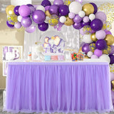 6ft Purple Table Skirt for Baby Shower Girl Tulle Tutu Table Skirt