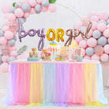 Rainbow Table Skirt for Birthday Party 6ft Unicorn Tulle Tutu Table