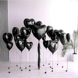 Black Heart Balloons, 19PCS Black Heart Shape Balloons, 18Inch with