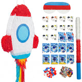 POPCLAP 121 Pcs Rocket Piñata Set for Kids Large Space Piñatas Bundle