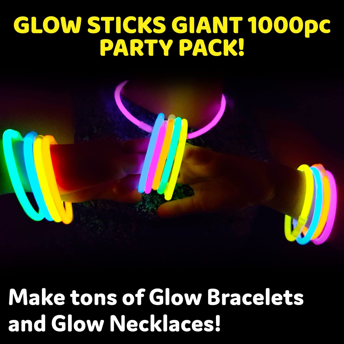 PartySticks Glow Sticks 800 pack - 8 Inch Glow in The Dark Light Up