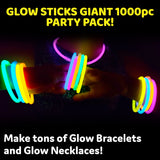 PartySticks Glow Sticks 800 pack - 8 Inch Glow in The Dark Light Up
