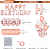 30pcs Pink Rose Gold Birthday Decorations 3D Mylar Foil Happy