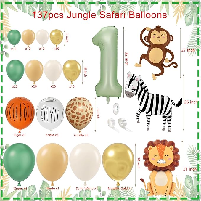 Wild One Birthday Decorations Jungle Safari Animal Theme First