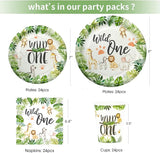 Wild One Birthday Decorations Jungle Theme Party Supplies Tableware