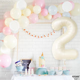 KatchOn Cream White Number 2 Balloon - 40 Inch, 2nd Birthday Party