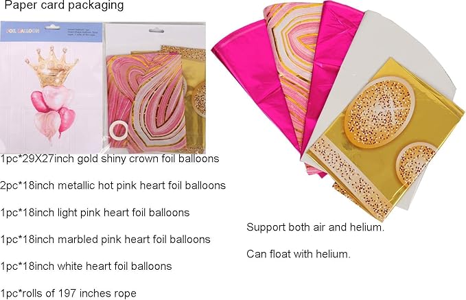 Pink And Blue Crown Balloons Set For Boy or Girl Baby Shower Gender