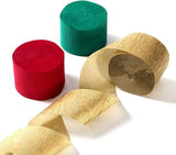 Red-Green Gold Party-Decorations Christmas Streamers - 9 Rolls New