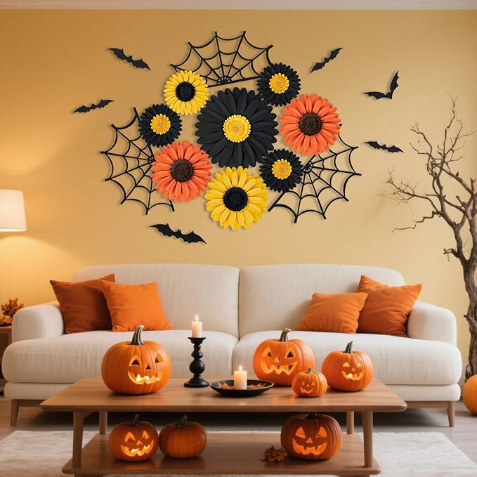 Paper Jazz Halloween Paper Flowers Decorations for Wall 3D Halloween