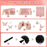 Rose Gold and Black Birthday Decorations for Women Girls, Pearl Rose