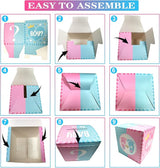 Baby Gender Reveal Pull Out Game Voting Box with 60 Ballot Cards Boy