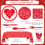 Happy Valentine's Day Party Supplies Red Heart Love Disposable Paper