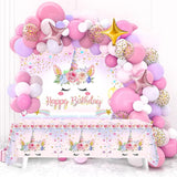 Unicorn Birthday Decorations for Girls,118pcs Unicorn Theme Party
