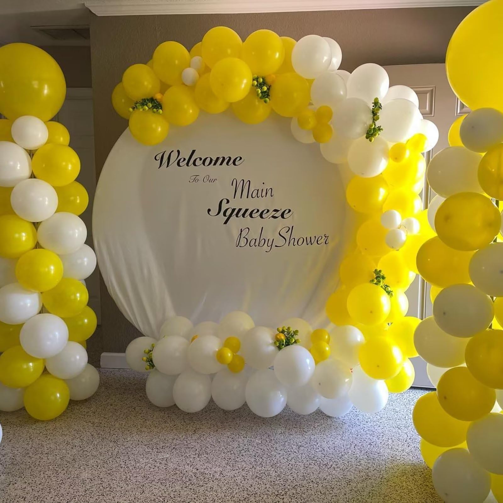 Yellow and White Balloon Arch Kit, 100pcs Matte Yellow White Balloon