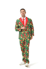Men's Christmas Party Suit Funny Costume Novelty Xmas Jacket Trousers