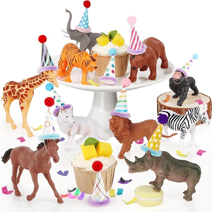 20 Pcs Jungle Animal Birthday Party Decorations Safari Animals