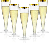 200 Pack Champagne Flutes Plastic Wine Glasses Disposable, 4.5 Oz