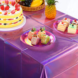 6 Pack Ombre Iridescent Pink and Purple Plastic Tablecloths, Shiny