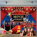 10x6.5ft Movie Night Red Backdrops Theme Party Decorations Backdrop