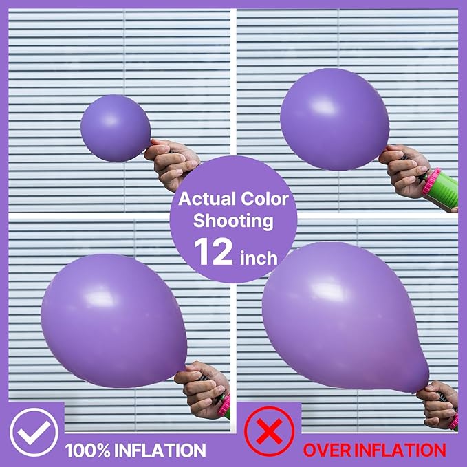 PartyWoo Purple Balloons 100 pcs Different Sizes of 36 18 12 10 5