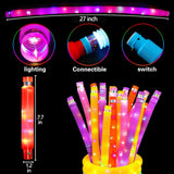 OceanWings 24PC Lights up Pop Tube Set for Kids Adults,Glow Sticks