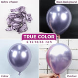 Bezente Metallic Purple Latex Party Balloons - 100 Pack 12 inch Round