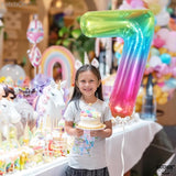 KatchOn, Giant Jelly Number 7 Balloon - 40 Inch | Multicolor Rainbow