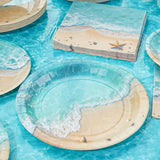 Beach Party Decorations Set for 24 Disposable Paper Plates and