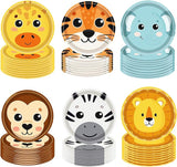 60Pcs Jungle Safari Paper Plates Zoo Animal Print Party Supplies 7