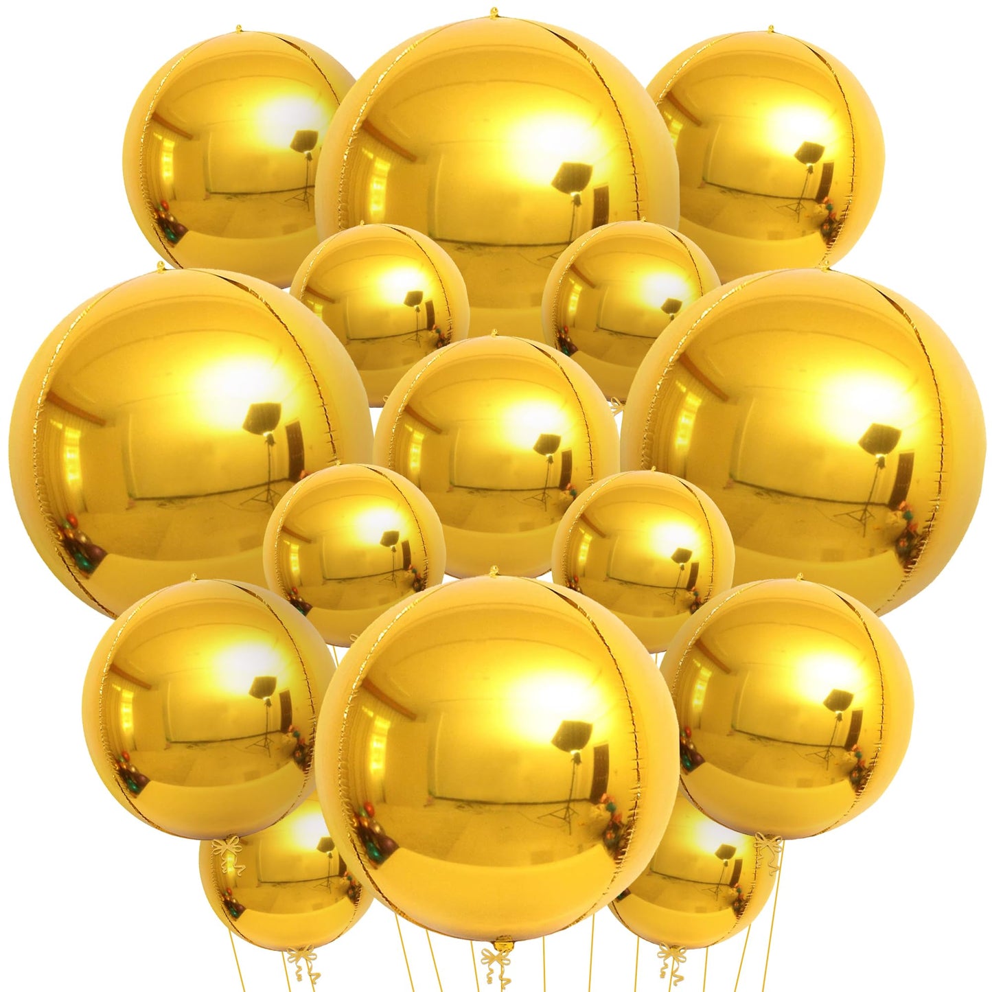 KatchOn, Gold Balloons - 22 Inch, Pack of 14 | Large Foil Metallic