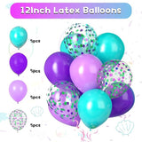 Mermaid Birthday Decorations Purple Teal Blue Party Decorations for