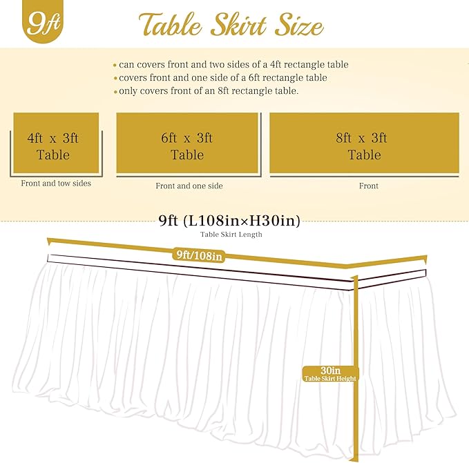 Purple Tulle Table Skirt Baby Shower Table Cloth for Rectangle
