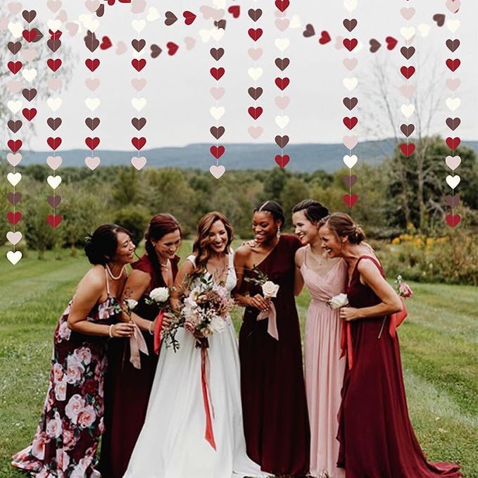 Boho Wedding Bridal Shower Party Decorations Heart Garland 52Ft Fall