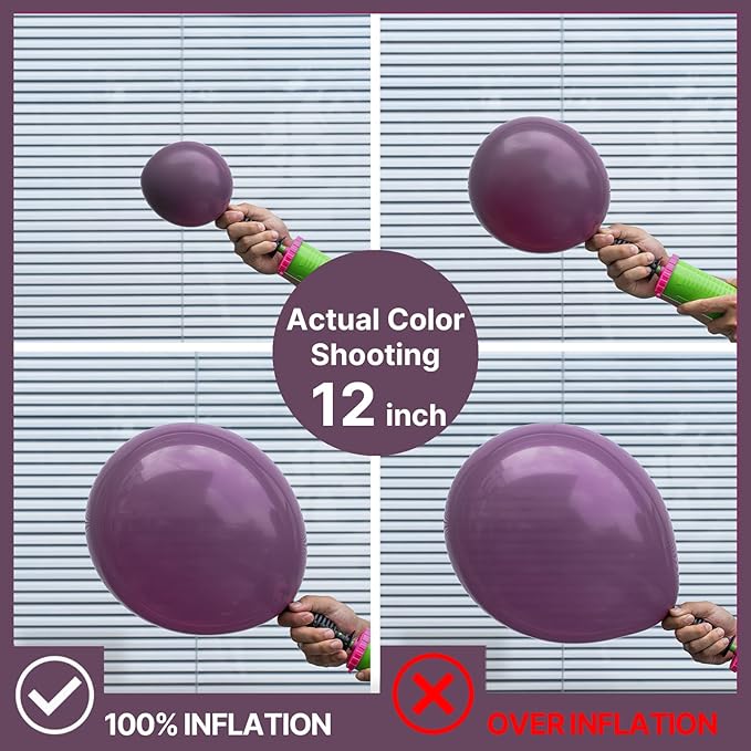 PartyWoo Dusty Purple Balloons 100 pcs Different Sizes of 18 12 10 5