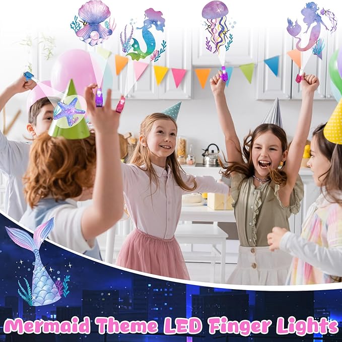 36Pcs Mermaid LED Finger Lights Mermaid Party Favors Glow in the