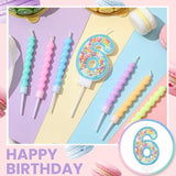 MTLEE Birthday Candle Macaron Glitter 3D Number Candle with 12 Pcs Rai