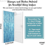 KatchOn, XtraLarge, Blue Foil Fringe Curtain - 8x3.2 Feet, Pack of 2